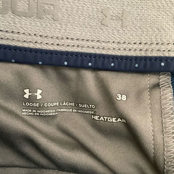 Under Armour Shorts Mens 38 Blue Polka Dot Casual Golf Performance Chino 10,5” - Picture 5 of 7